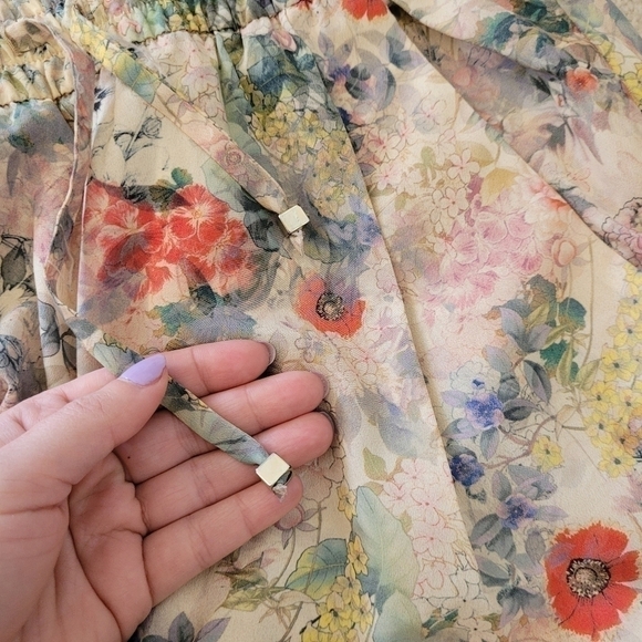 Zara Women straight leg floral pants size xs - Picture 8 of 12